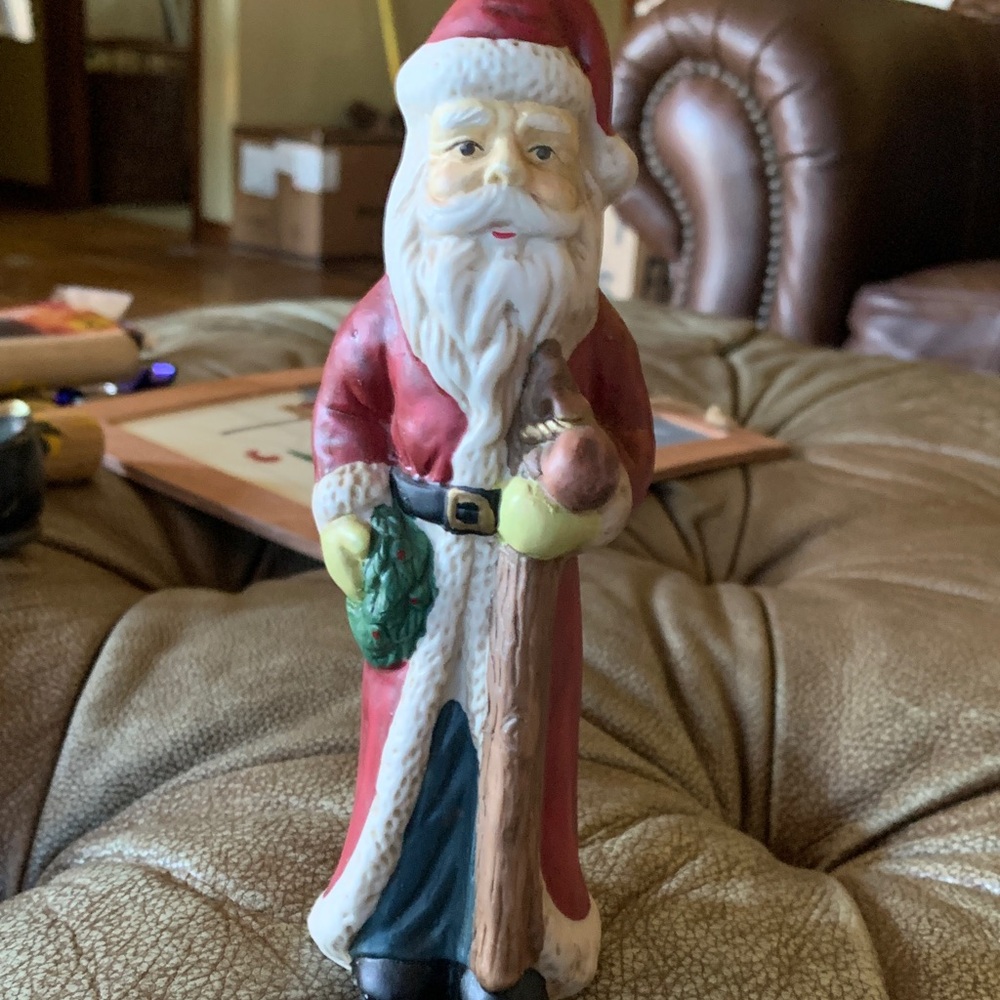 Source Unknown Festive Santa Figurine in Red and White